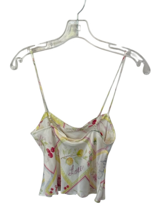 Loveshackfancy Size S Pink & Yellow Viscose & Silk Straight Neck Top Pink & Yellow / S