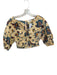 A.L.C. Size 6 Yellow & Blue V Neck Scrunch Detail Puff Sleeve Back Zip Crop Top Yellow & Blue / 6