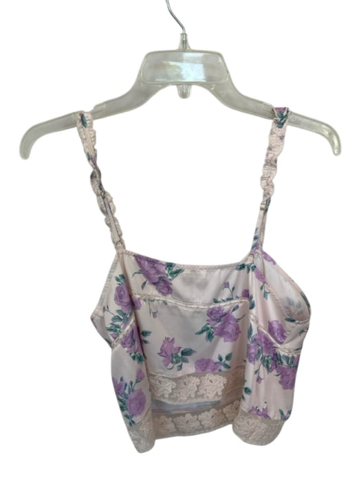 Loveshackfancy Size M Pink & Purple Polyester Floral Spaghetti Strap Top Pink & Purple / M