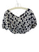 Cleobella Size S Black & White Cotton Abstract Crop Puff Sleeve Buttons Top Black & White / S