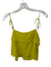 Inclan Studio Size XS Chartreuse Silk Spaghetti Strap Beads Ruffle Top Chartreuse / XS