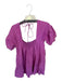 Free People Size S Purple Cotton Puff Sleeves Back Tie Mini Pleats Dress Purple / S