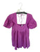 Free People Size S Purple Cotton Puff Sleeves Back Tie Mini Pleats Dress Purple / S