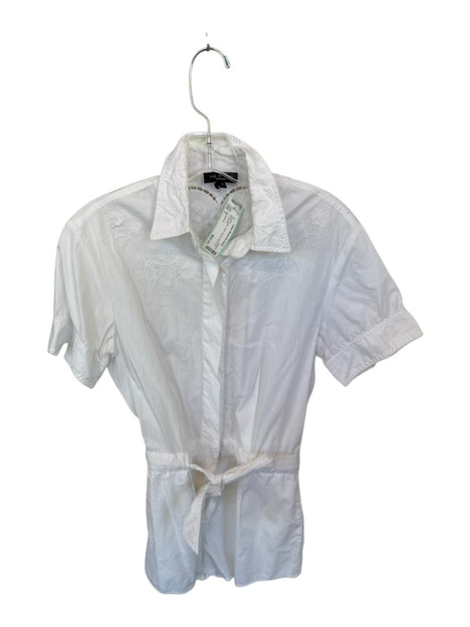 Rag & Bone Size 2 White Cotton Collar Eyelet Button Up Tie Romper White / 2