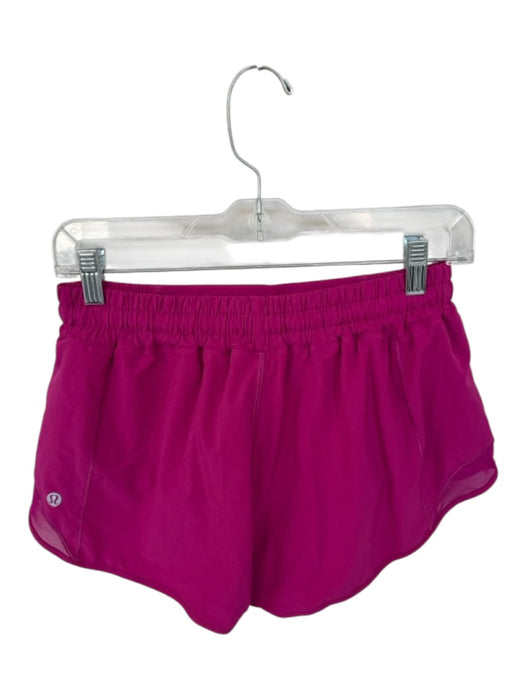 Lululemon Size 8 Magenta Nylon Elastic Waist Low Rise Mesh Accent Shorts Magenta / 8