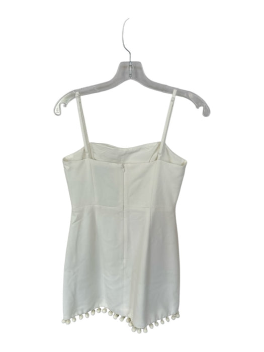 French Connection Size 4 White Polyester & Viscose Spaghetti Strap Fitted Dress White / 4