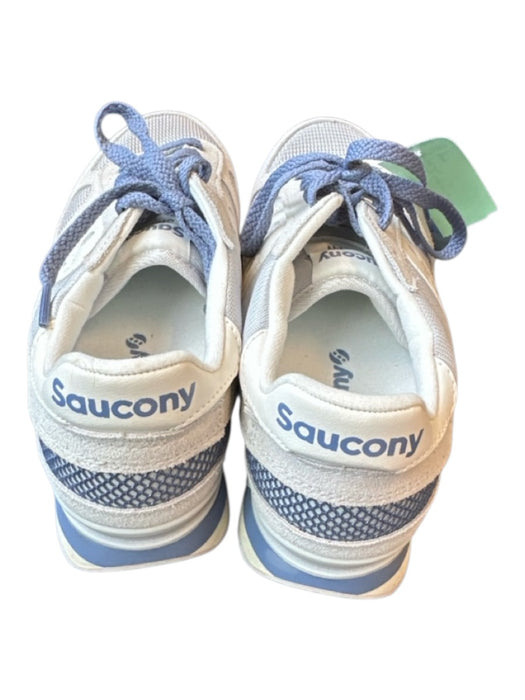 Saucony Shoe Size 7 White & Blue Suede Lace Up Mesh Athletic Sneakers White & Blue / 7