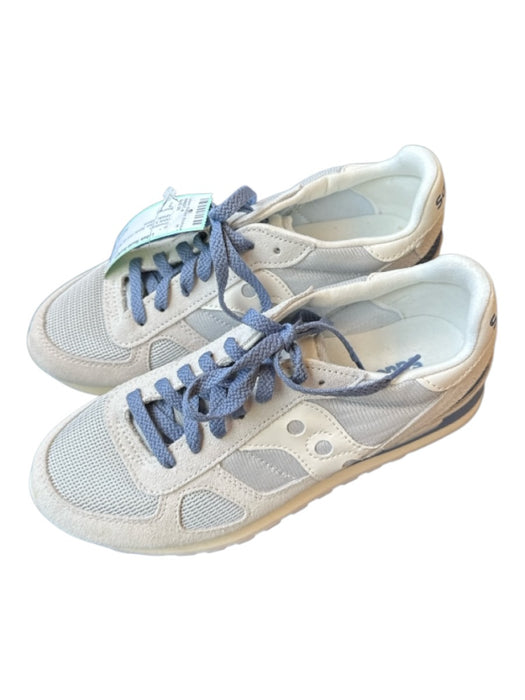 Saucony Shoe Size 7 White & Blue Suede Lace Up Mesh Athletic Sneakers White & Blue / 7