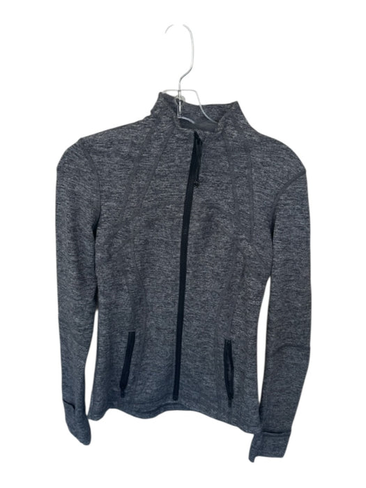 Lululemon Size 6 Gray Nylon Blend Heathered Mesh Detail Zipper Athletic Jacket Gray / 6