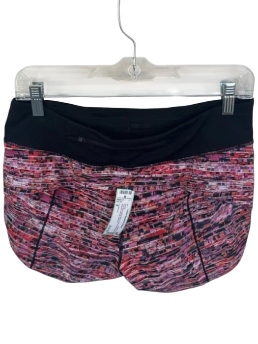 Lululemon Size 6 Pink Multi Nylon Blend Wide Waist Band Abstract Athletic Shorts Pink Multi / 6