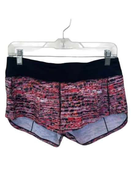Lululemon Size 6 Pink Multi Nylon Blend Wide Waist Band Abstract Athletic Shorts Pink Multi / 6
