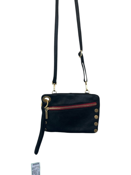 Hammitt Black Leather Gold Accents Zipper Crossbody Purse Black / Small