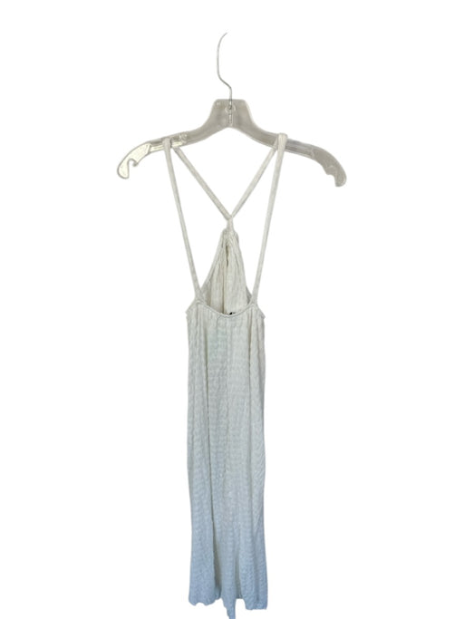 Zara Size M White Polyester Blend Maxi Razor Back Thin Straps Dress White / M