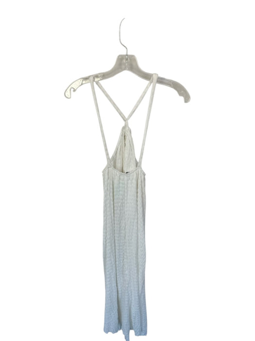 Zara Size M White Polyester Blend Maxi Razor Back Thin Straps Dress White / M