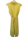 Nanette Lepore Size 6 Yellow Sleeveless Maxi Pleats Back Zip High Neck Dress Yellow / 6
