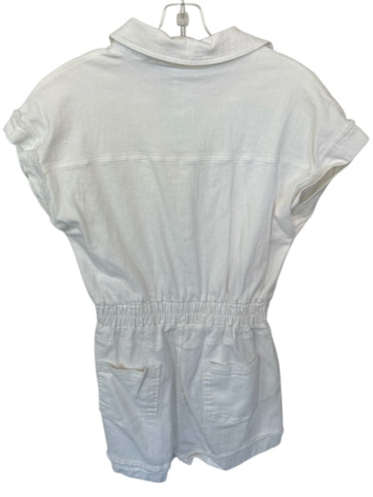 Sadie & Sage Size S Cream Button Up Collar Cap Sleeve Romper Cream / S