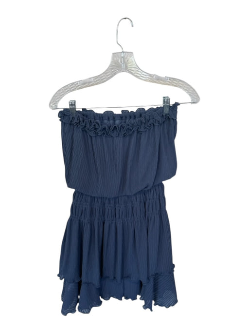 Glam Size S Charcoal Strapless Ruffle Mini Dress Charcoal / S