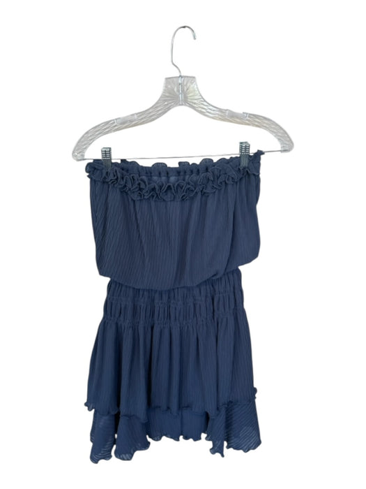 Glam Size S Charcoal Strapless Ruffle Mini Dress Charcoal / S