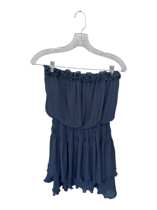 Glam Size S Charcoal Strapless Ruffle Mini Dress Charcoal / S
