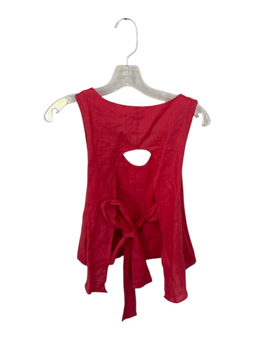 J.Marie Size S Tomato Linen Open Back Tie Top Tomato / S