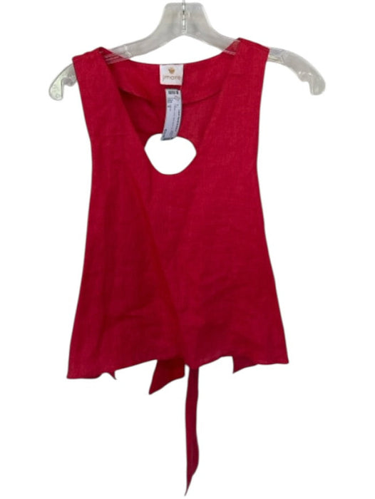 J.Marie Size S Tomato Linen Open Back Tie Top Tomato / S