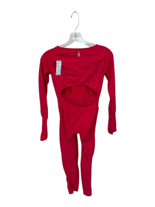 FP Movement Size M/L Cherry Red Nylon Blend Legging Square Neck Athletic Jumper Cherry Red / M/L