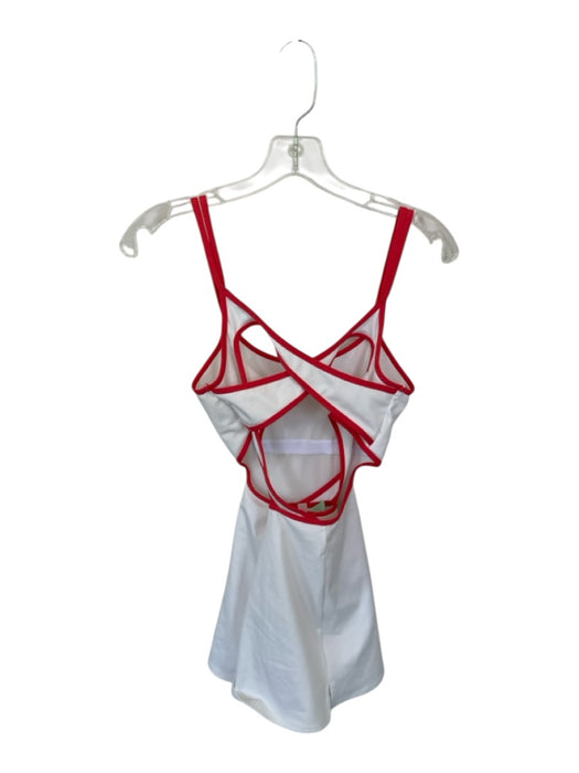 FP Movement Size S White & Red Cross Back Spaghetti Strap Cut Outs Dress White & Red / S