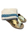 Tory Burch Shoe Size 7 Beige Leather synthetic sole Metalic Espadrille Shoes Beige / 7