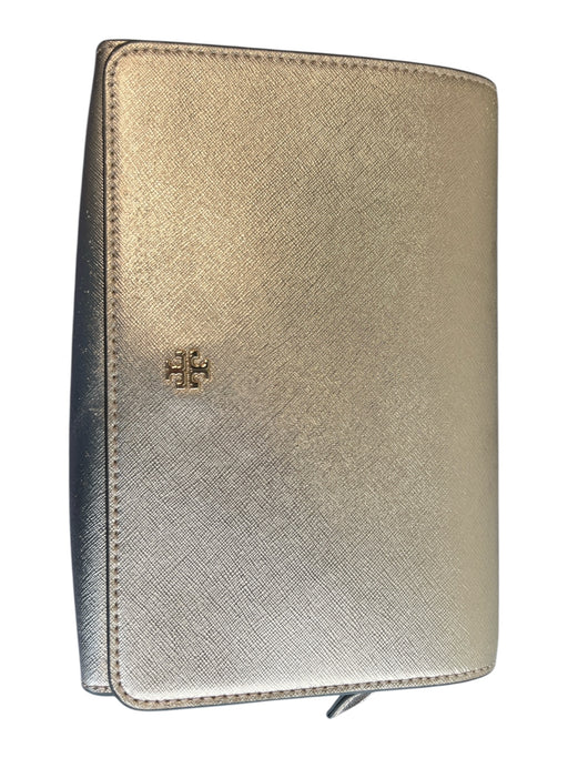 Tory Burch Pink Saffiano Leather Magnetic Snap Metallic Removable Strap Purse Pink / Small