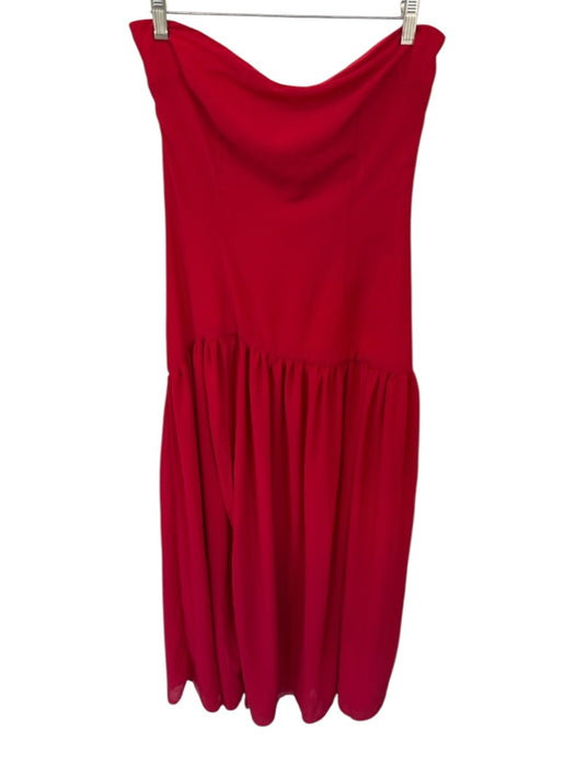 Peppermayo Size M Red Polyester Drop Waist Strapless Maxi Gown Red / M