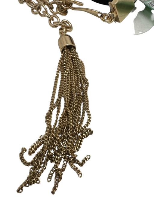 Zimmermann Black & Gold Leather Tassel Hook Clasp Belts Black & Gold / 0