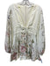 Zimmermann Size 0 Beige & Multi Cotton Long Sleeve Tie Waist Knee Length Dress Beige & Multi / 0