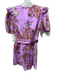 Farm Rio Size M Purple & Multi Cotton Floral Short Puff Sleeve Belted Romper Purple & Multi / M