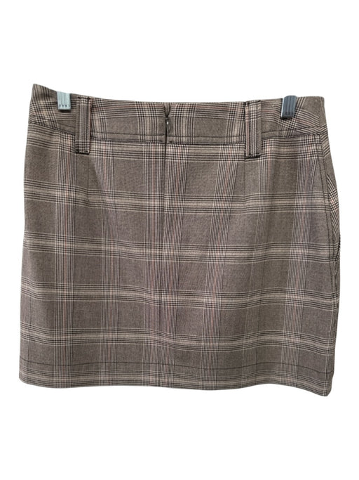 R.G. Kane Size M Brown Polyester Blend Houndstooth Plaid Patch Pocket Mini Skirt Brown / M