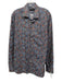Saks Fifth Ave Size L Blue & Orange Cotton Floral Button Up Long Sleeve Shirt Blue & Orange / L
