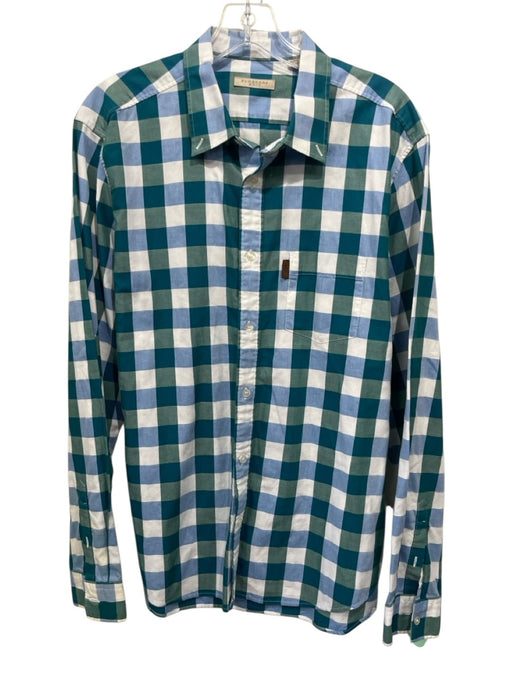 Burberry Brit Size XL Blue & Green Cotton Plaid Button Up Long Sleeve Shirt Blue & Green / XL