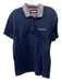 Ted Baker Size 5 Navy Blue Cotton Solid Contrast Collar Polo Men's Short Sleeve Navy Blue / 5