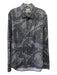 Kenzo Size 17 Gray & White Cotton Abstract Button up Men's Long Sleeve Shirt Gray & White / 17
