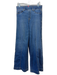 Spanx Size L Medium Wash Cotton Blend Elastic Waist Whiskering Wide Leg Jeans Medium Wash / L