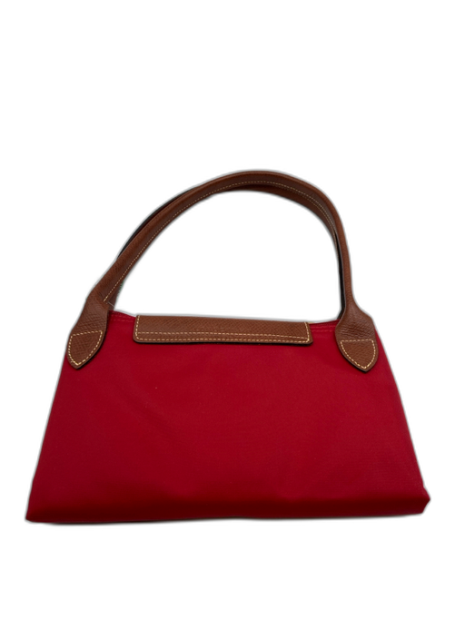 Longchamp Red Synthetic Top Handle Snap Button Zip Close Bag Red / L