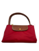 Longchamp Red Synthetic Top Handle Snap Button Zip Close Bag Red / L