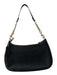 Coach Black Leather Gold Tone Hardware Chain Detail Zip Top Shoulder Bag Black