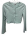 Reformation Size XS Green Poly Blend Button Front Ribbed Long Sleeve Skirt Set Green / XS