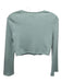 Reformation Size XS Green Poly Blend Button Front Ribbed Long Sleeve Skirt Set Green / XS