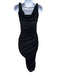 Reformation Size S Black Poly Blend Sleeveless Square Neck Ruched Maxi Dress Black / S