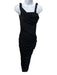 Reformation Size S Black Poly Blend Sleeveless Square Neck Ruched Maxi Dress Black / S