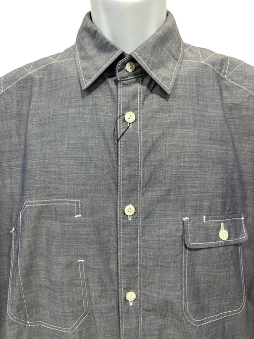 Junya Wantanabe NWT Size M Blue Cotton Solid Assymetrical Men's Short Sleeve Blue / M