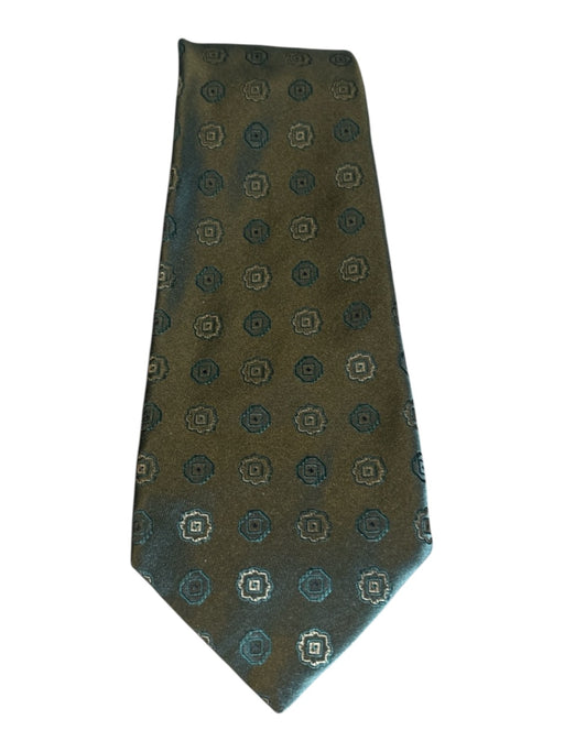 Kiton Green Silk Medallion Men's Ties Green