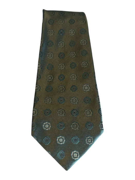 Kiton Green Silk Medallion Men's Ties Green