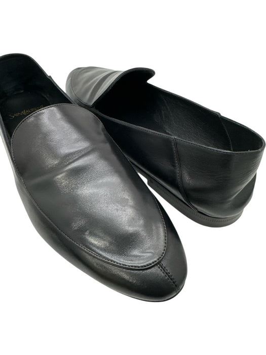 Yves Saint Laurent Shoe Size 40 Like New Black Leather Solid Loafer Men's Shoes Black / 40